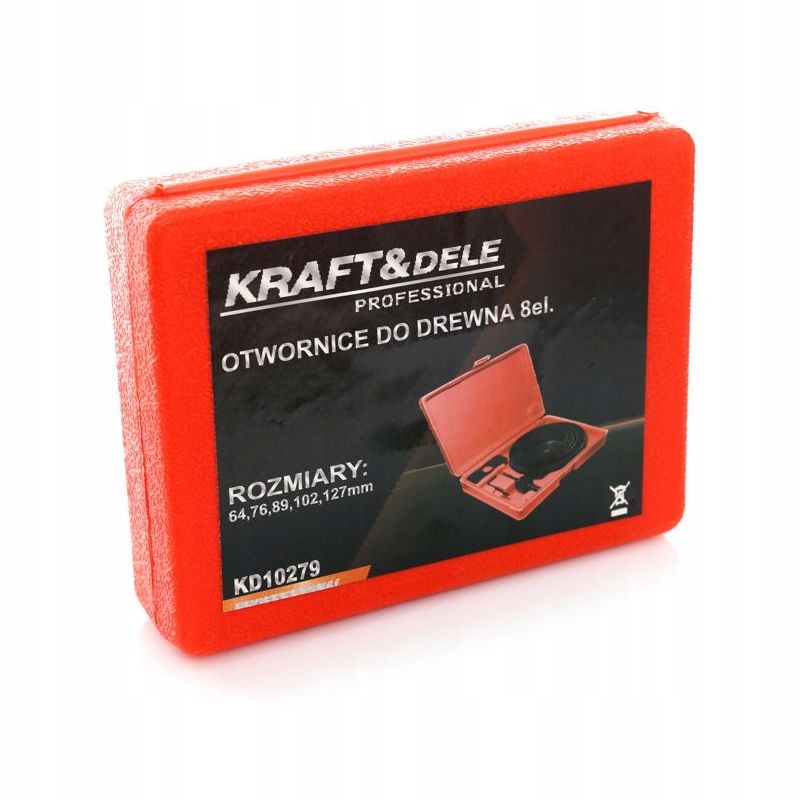Zestaw Otwornice do Drewna Kraft&Dele 8 Elementów sztuk 127 mm