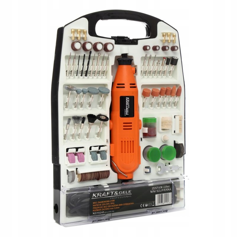 MULTISZLIFIERKA MINI-SZLIFIERKA ZESTAW 235 el.