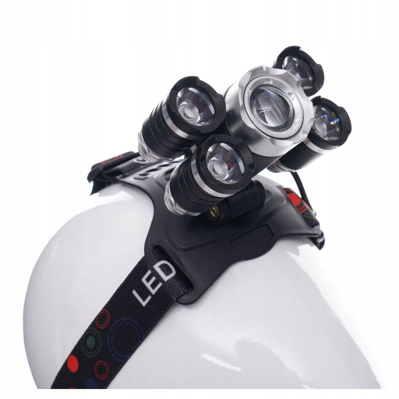 Latarka Czołowa 5 X Led T6 Cree Czołówka Bateria Kraft&Dele