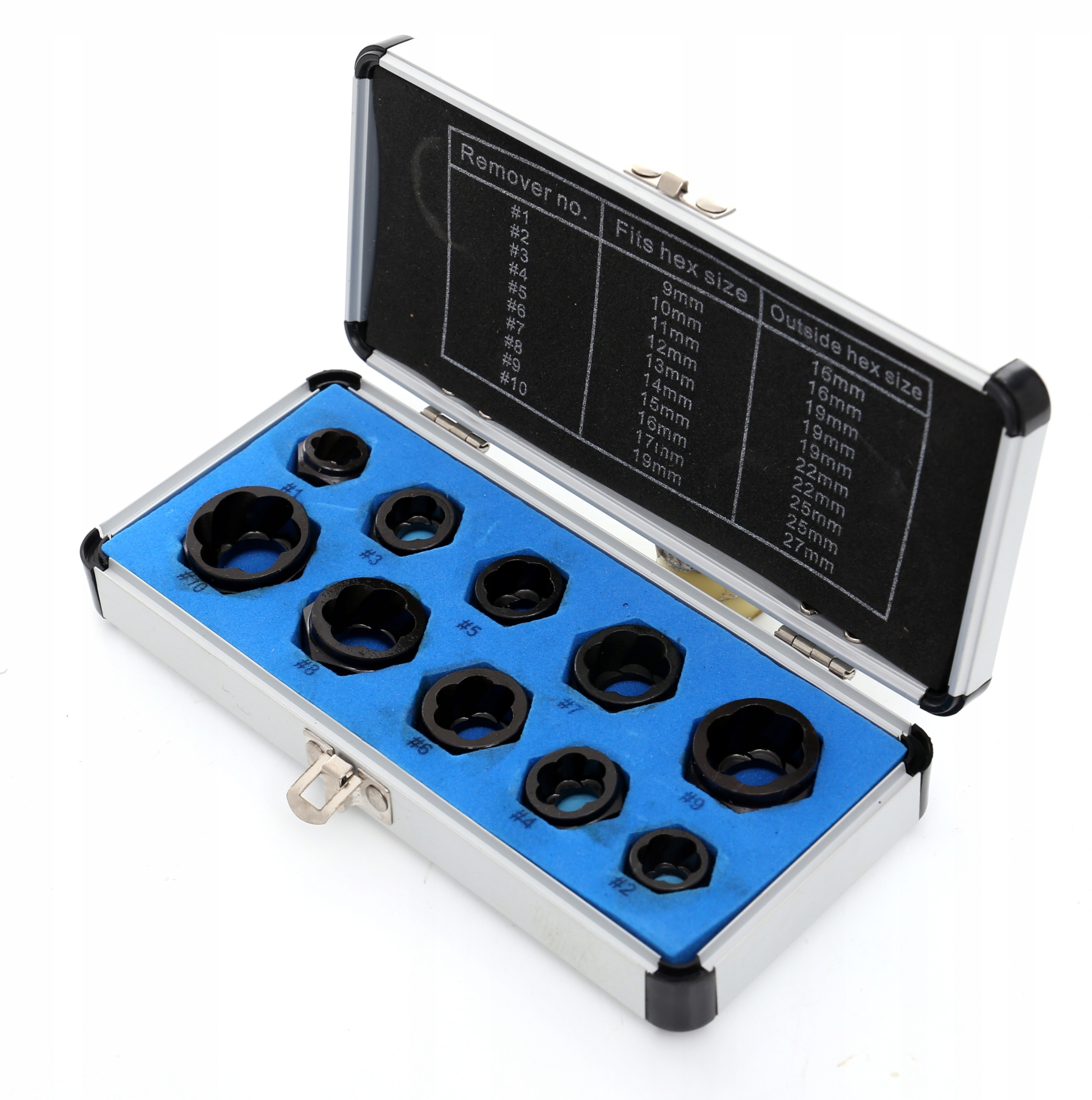 WYKRĘTAKI NASADKI DO ZERWANYCH USZKODZONYCH ŚRUB WALIZKA 10 SZT KRAFT&DELE