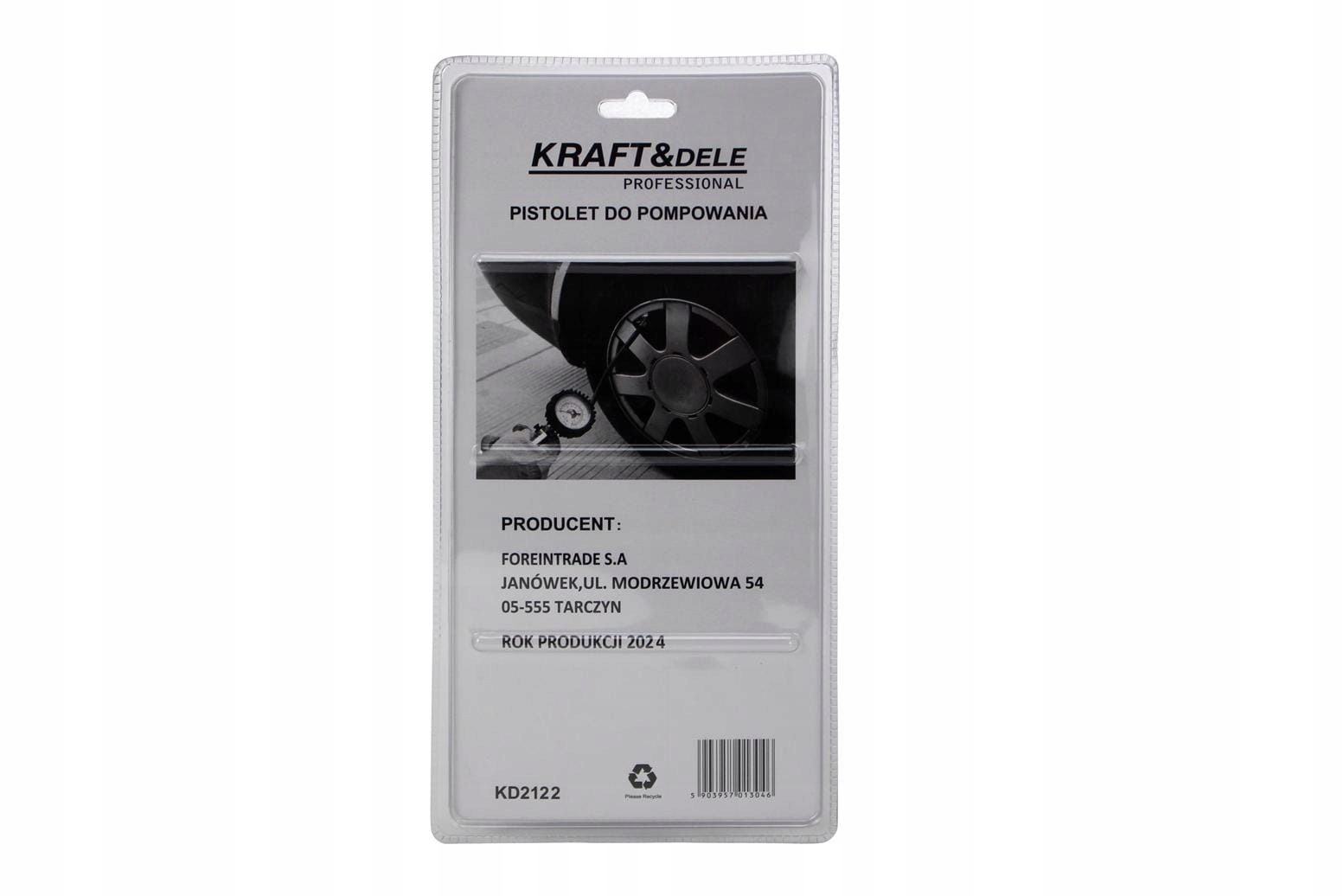 Cyfrowy LCD Pistolet Pompowania Kół Opon Manometr 12 bar 1/4'' KRAFT&DELE