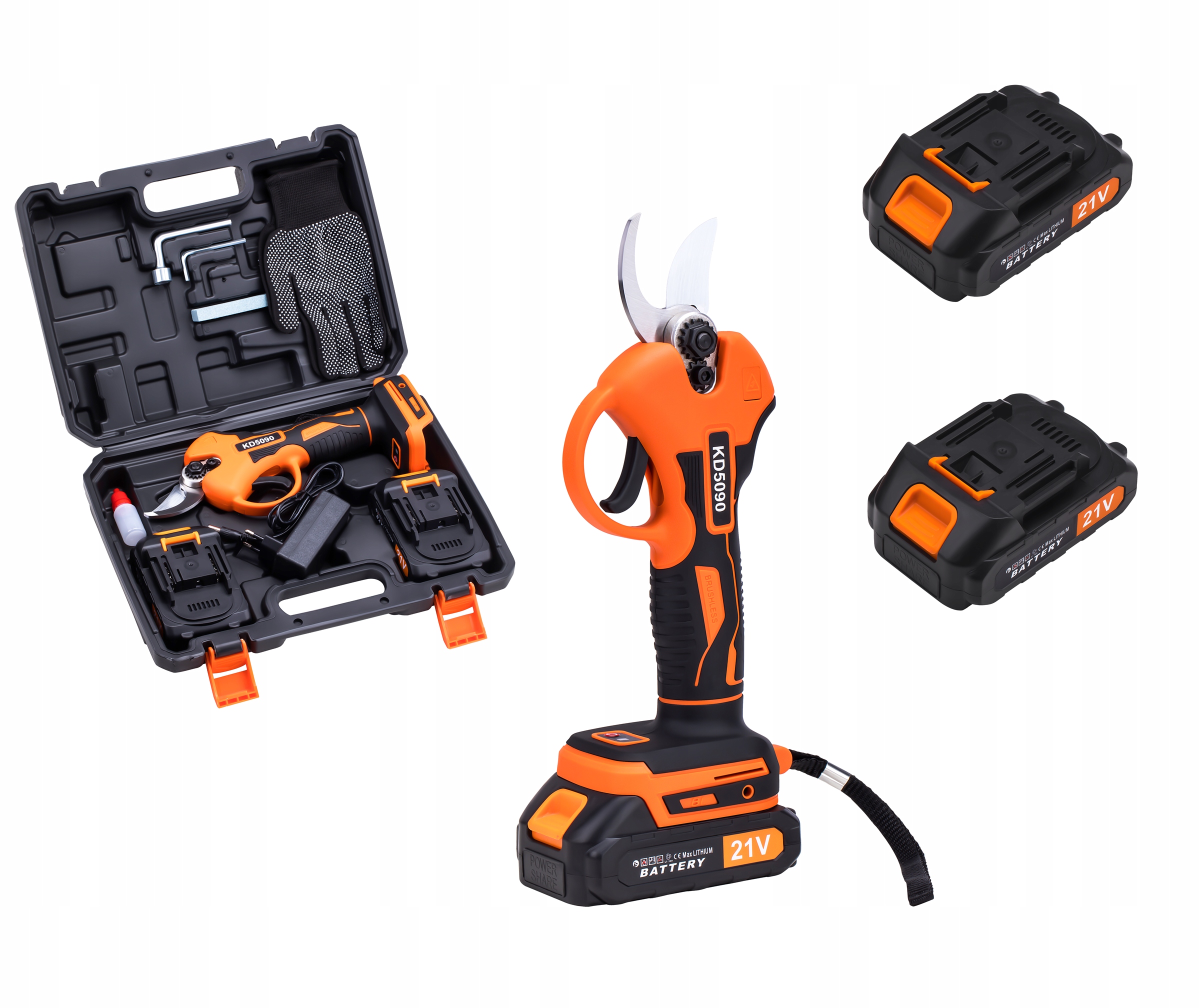 Sekator Akumulatorowy Bateria 2x21V 2Ah Nożyce Ogrodowe Kraft&Dele