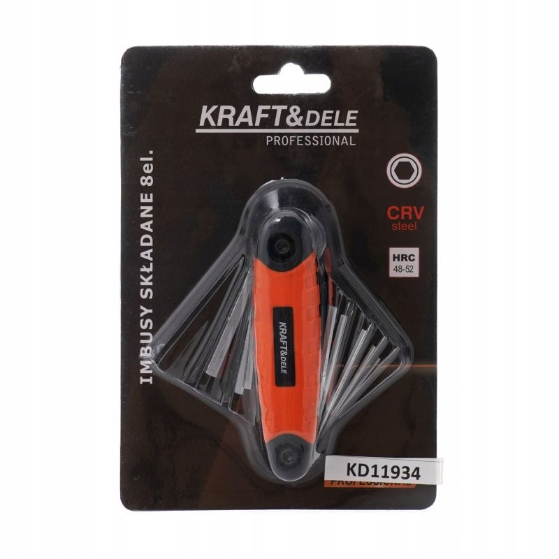 Zestaw Imbusów Składanych 8 sztuk elementów HEX Kraft&Dele KD11934