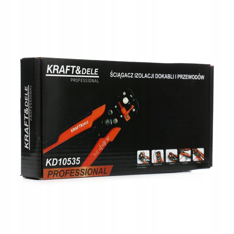 ŚCIĄGACZ IZOLACJI DO KABLI I PRZEWODÓW SZCZYPCE ZACISKARKA KD10535
