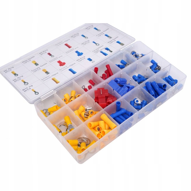 KONEKTORY IZOLOWANE ZESTAW KONEKTORÓW W POJEMNIKU 160 SZTUK KRAFT&DELE