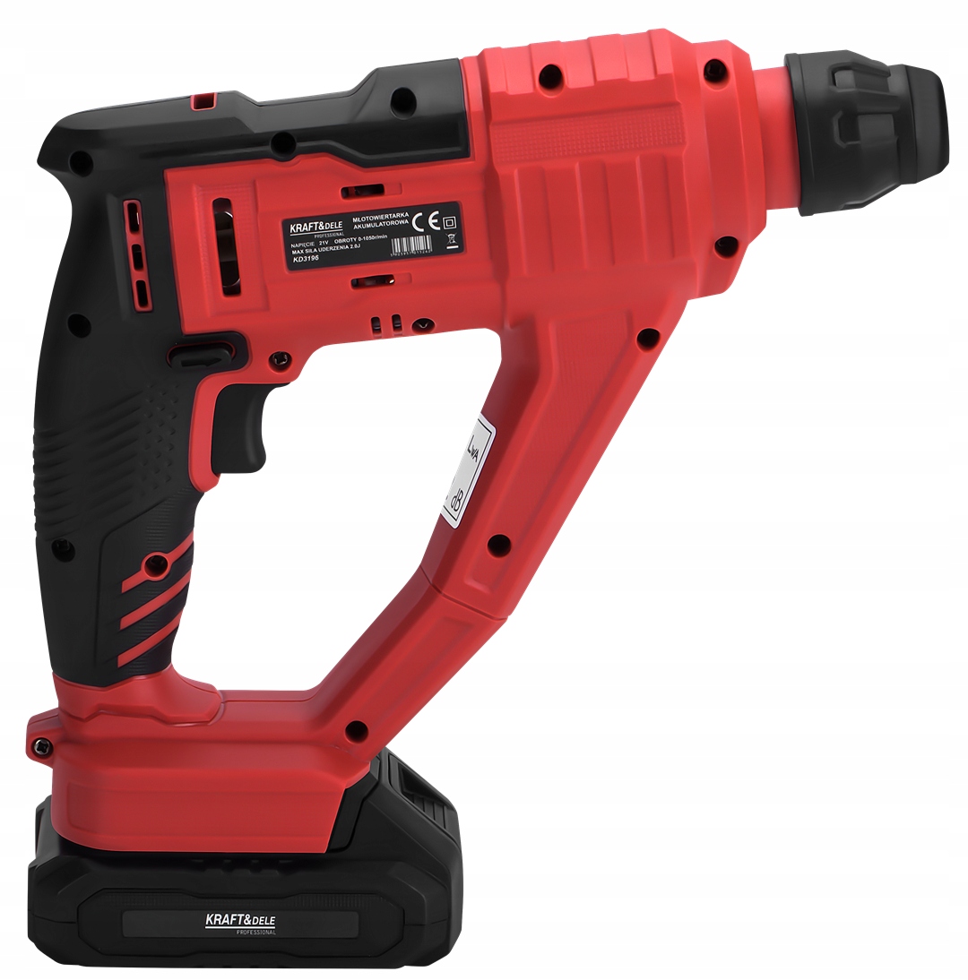 Młot Udarowy Bezszczotkowy 21V SDS Plus Akumulatorowy 2x 4Ah 2J Kraft&Dele