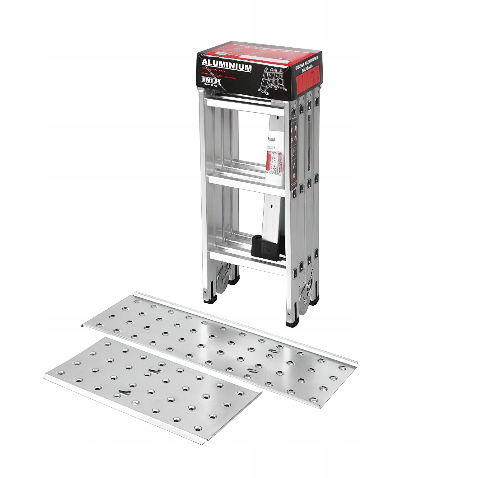 Drabina Składana Platforma Aluminiowa 4 X 3 346 CM MAX 150 KG Ktaft&Dele