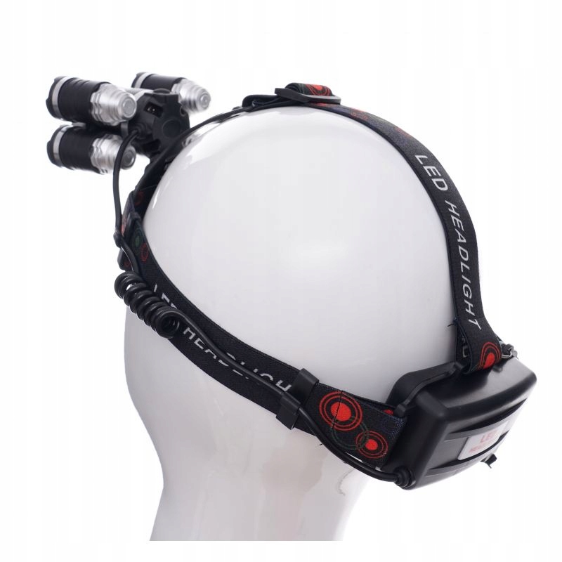 Latarka Czołowa 5 X Led T6 Cree Czołówka Bateria Kraft&Dele