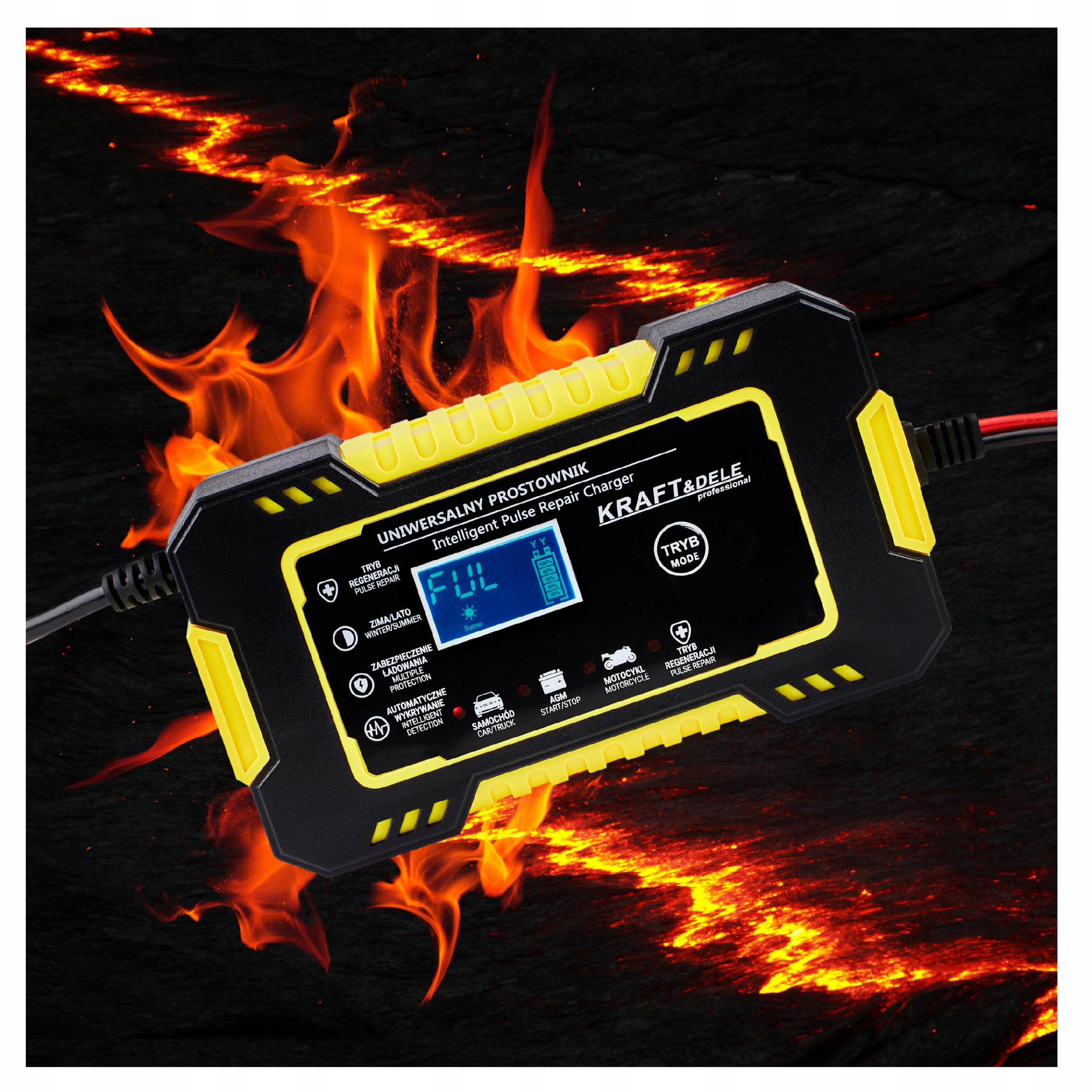 PROSTOWNIK AKUMULATOROWY AUTOMATYCZNY FUNKCJA NAPRAWY 12/24V ŁADOWARKA 10A