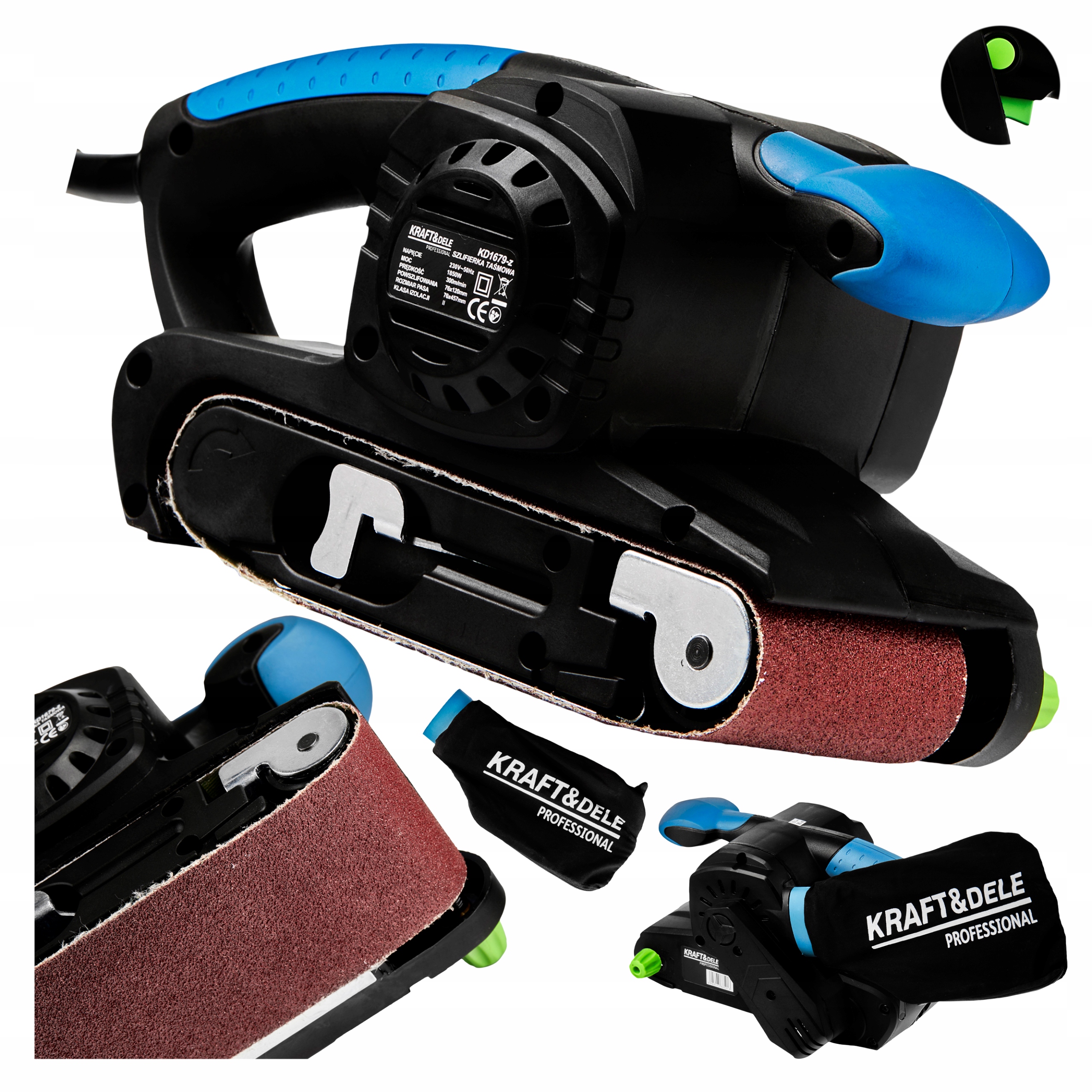 Szlifierka Wielofunkcyjna Sieciowa Taśmowa do Drewna 1850W 230V Kraft&Dele