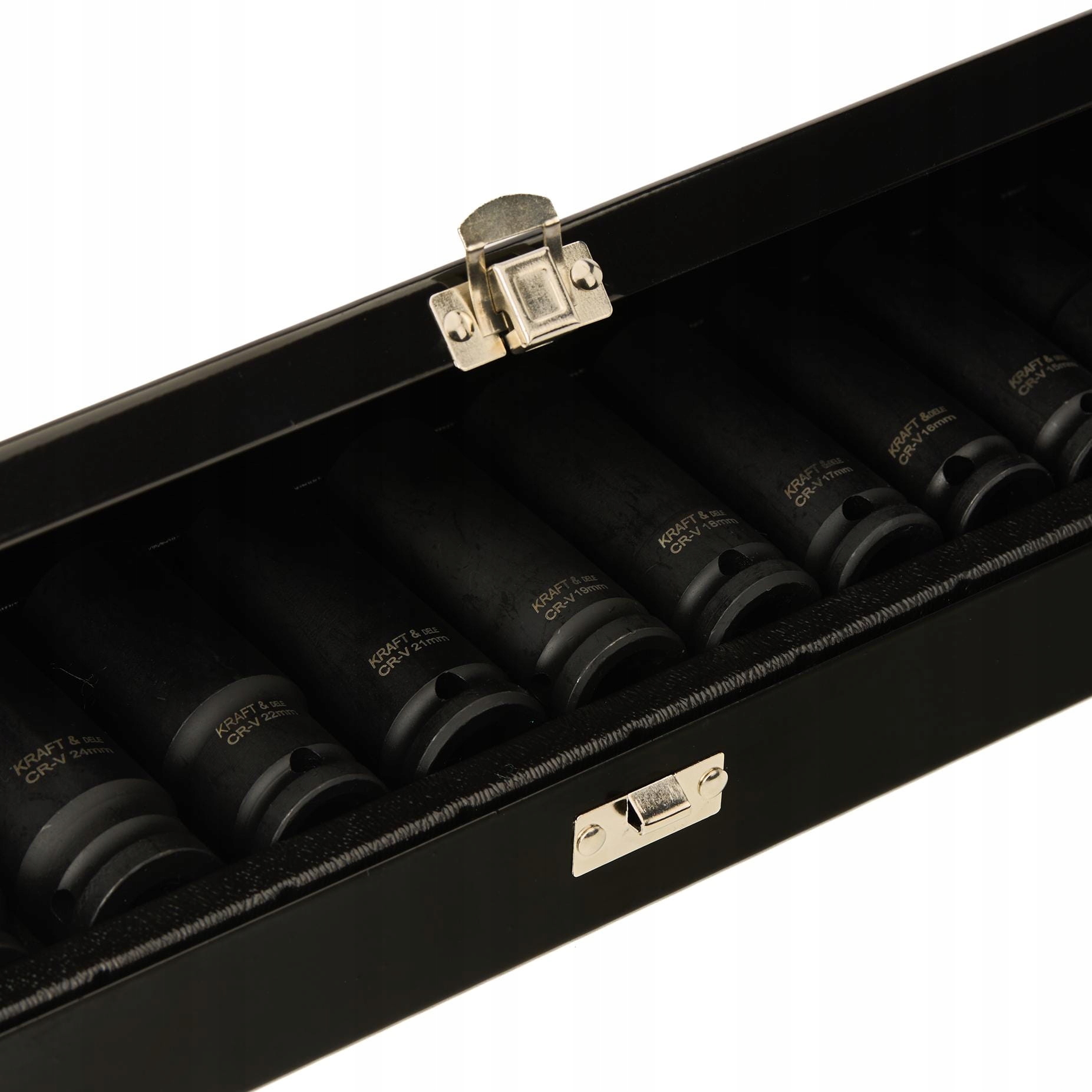 Nasadki Udarowe 1/2"" Cala 15 Sztuk Długie 10-32 mm CR-V Walizka Kraft&Dele