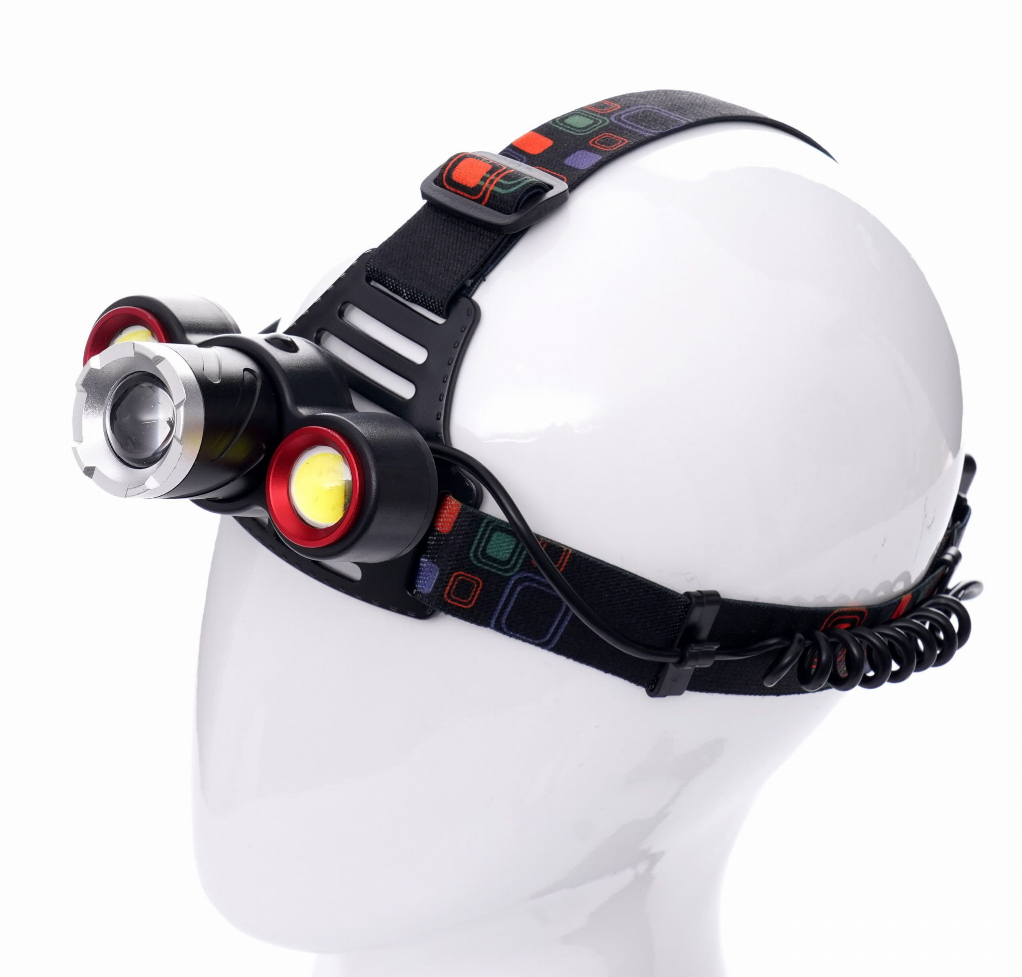 Latarka Czołowa Zoom 2000X Led T6 Cree 4 Tryby Czołówka Bateria Kraft&Dele