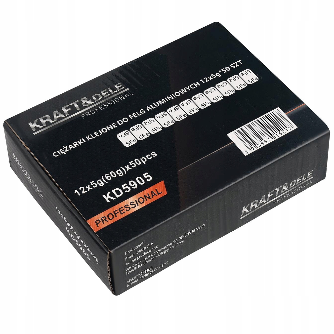 Ciężarki Klejone do Felg Aluminiowych 12x5 g 50 Sztuk Kraft&Dele