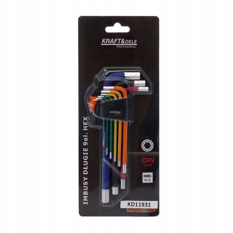 Zestaw Kolorowych Imbusów HEX 9 sztuk elementów Kraft&Dele