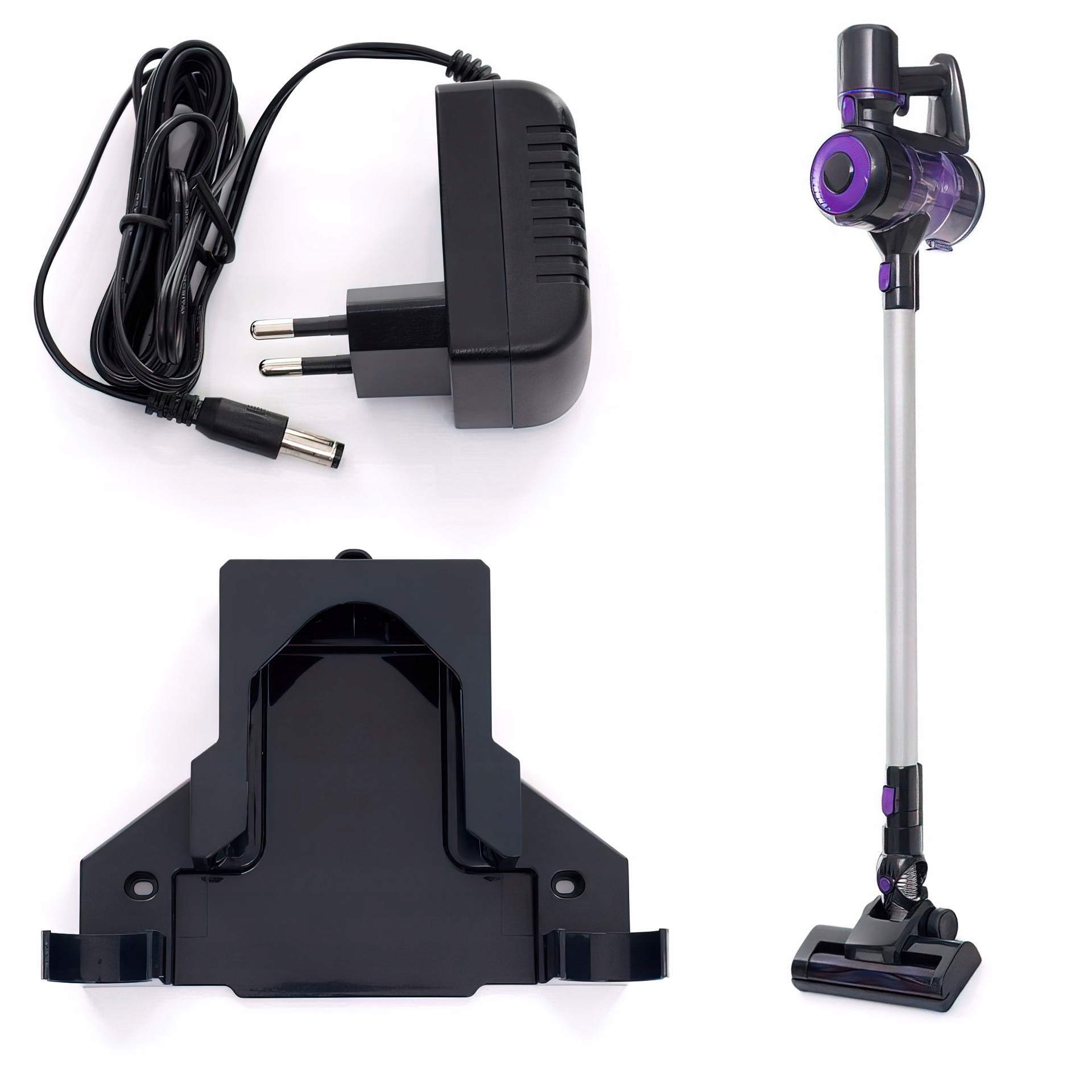 Bezprzewodowy Odkurzacz Pionowy LED 0,8L Fioletowy 2200mAh Kraft&Dele