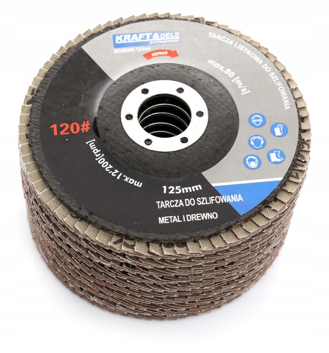 Komplet Tarcz Listkowych do Drewna Metalu 115 mm P100 10 Sztuk Kraft&Dele