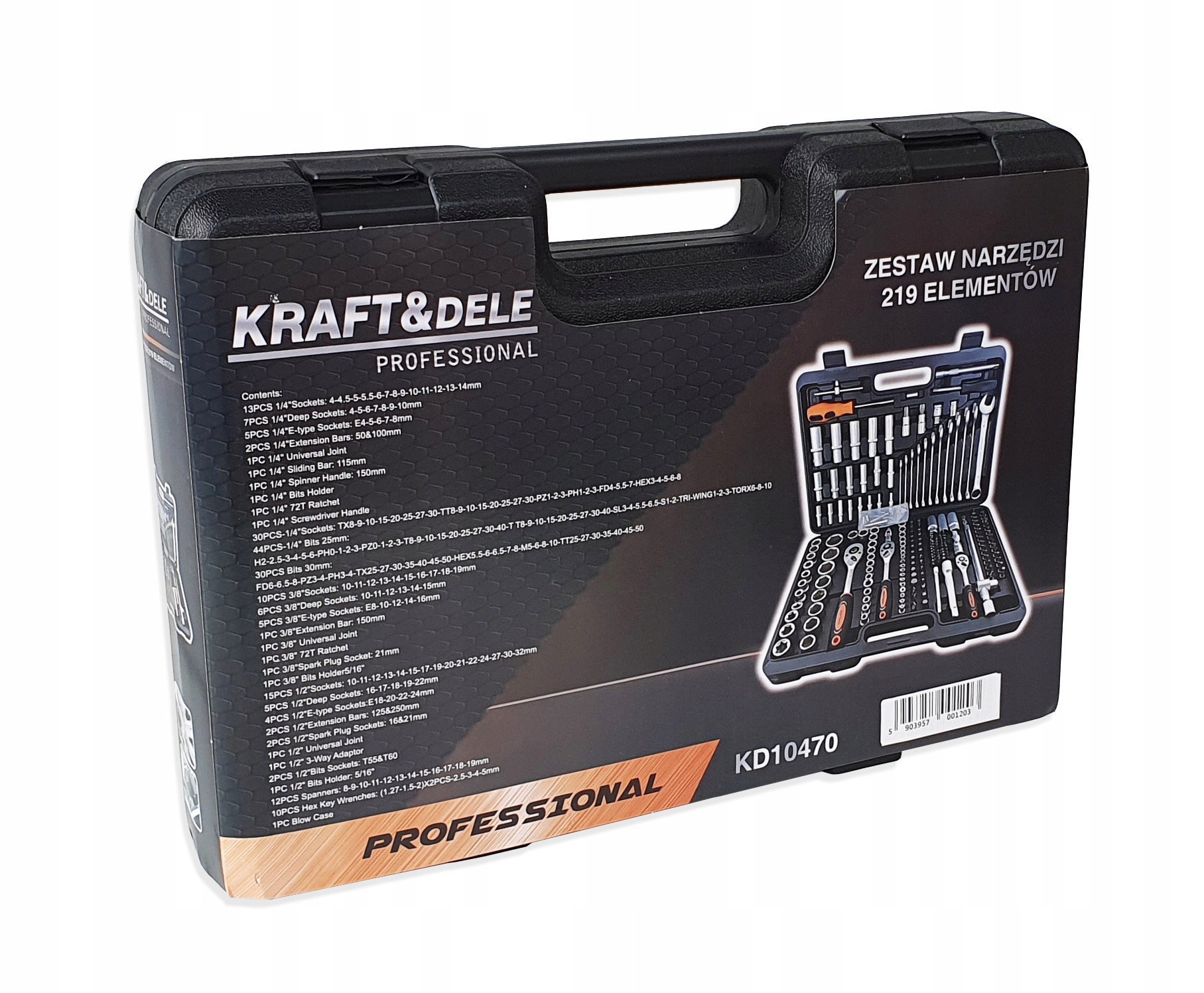 ZESTAW NARZĘDZI 219EL. KLUCZE NASADOWE KD10470