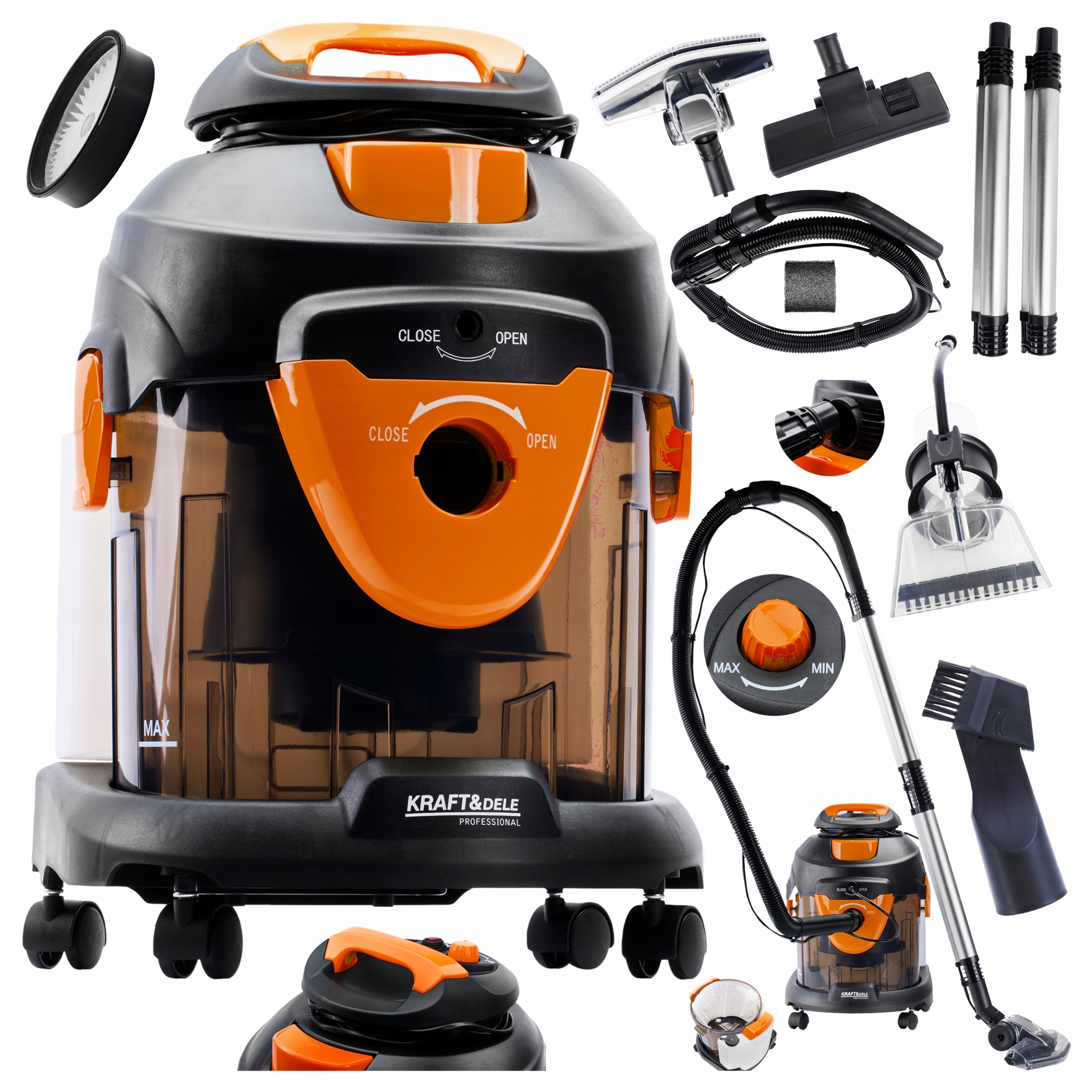 MOCNY ODKURZACZ PRZEMYSŁOWY SUCHO MOKRO FUNKCJA PRANIA DYWANÓW 2200eW KD482