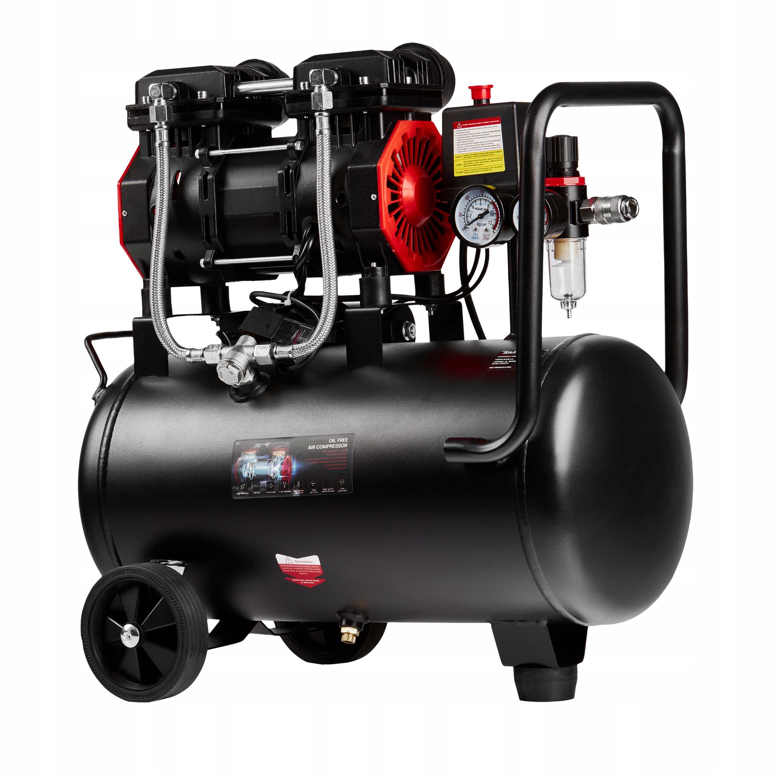 Kompresor Bezolejowy Kraft&Dele 8 Bar 24L 1390W 2800 obr/min.