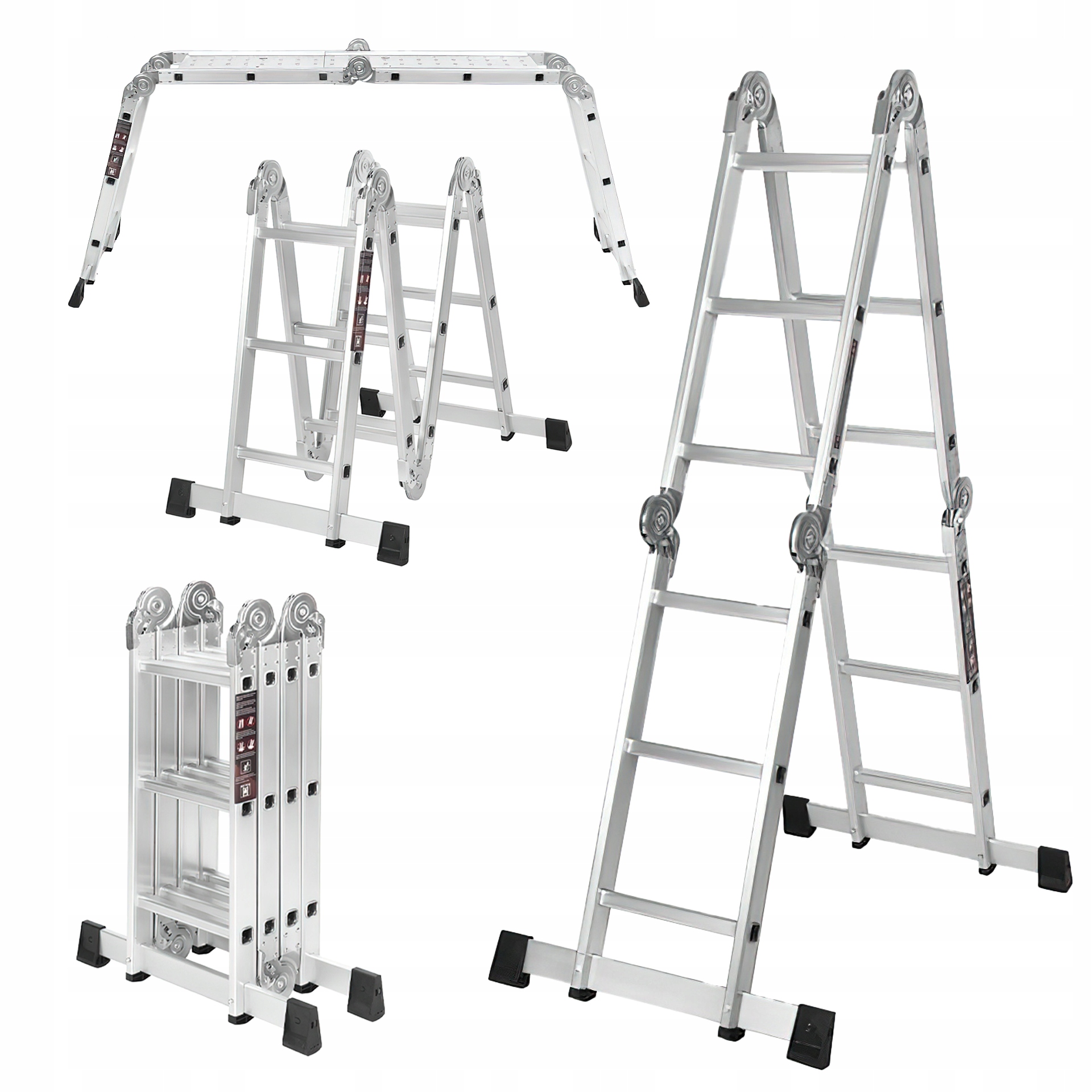 Drabina Składana Platforma Aluminiowa 4 X 3 346 CM MAX 150 KG Ktaft&Dele