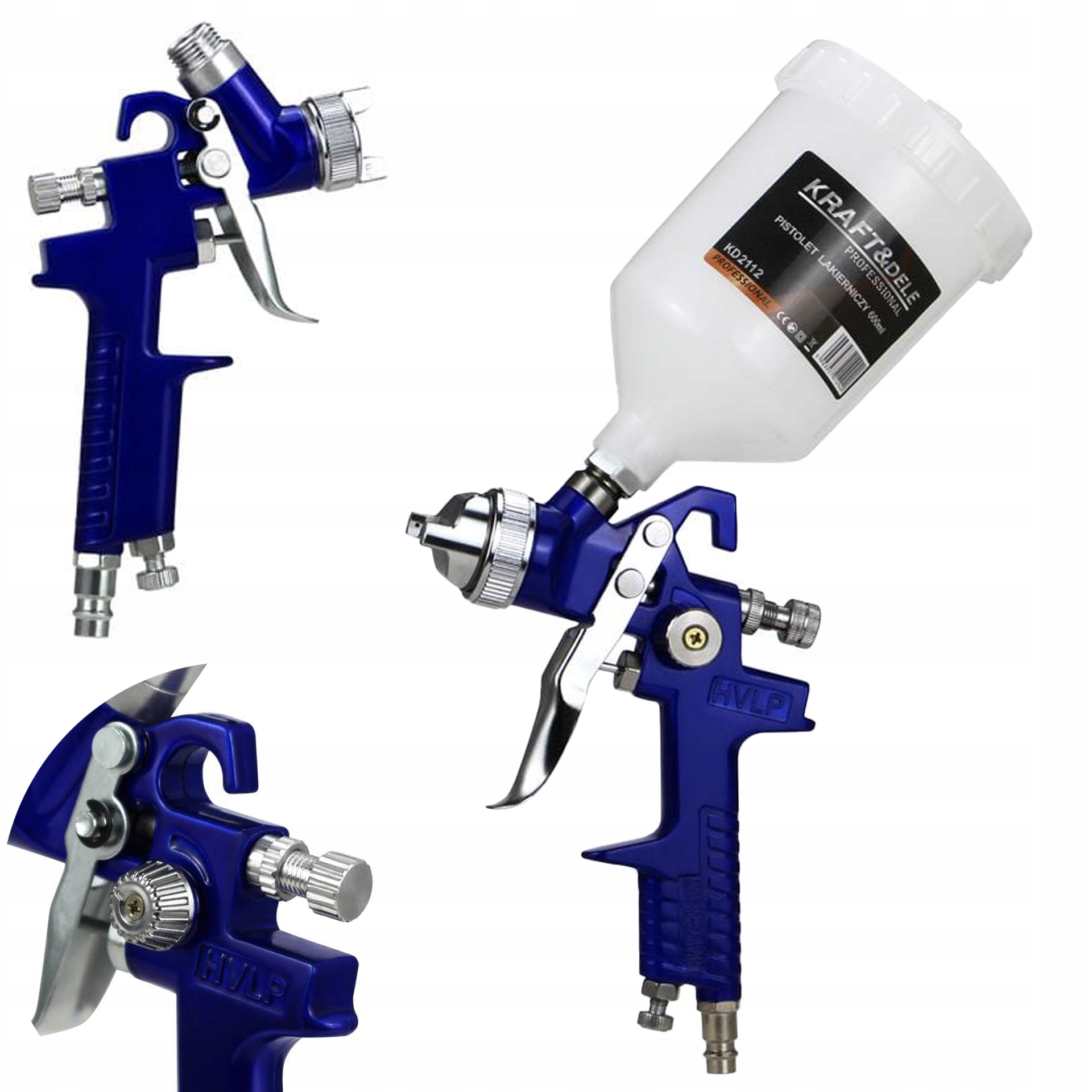 Pistolet Lakierniczy 600 ml 4 bar 1,3 mm 90-170 l/min Kraft&Dele