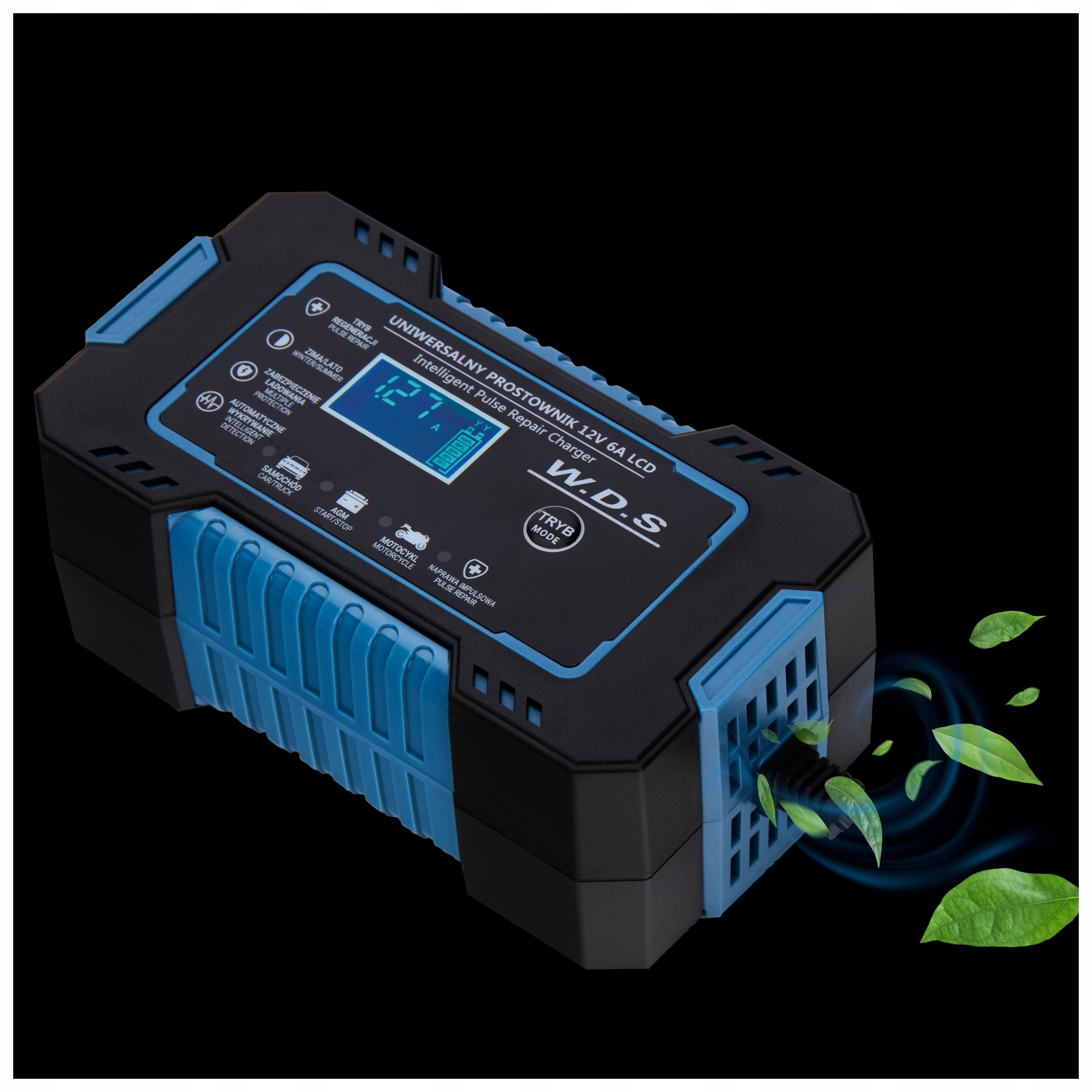 PROSTOWNIK AKUMULATOROWY AUTOMATYCZNY FUNKCJA NAPRAWY 12V ŁADOWARKA 6A