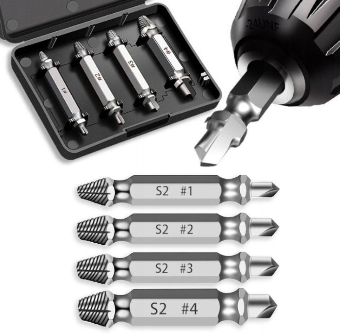 ZESTAW DO WYKRĘCANIA ZERWANYCH WKRĘTÓW ŚRUB BITY KD10199