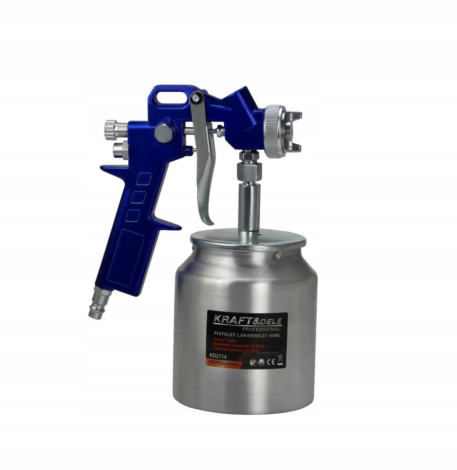 Pistolet Lakierniczy 600ml 5 bar 3 Dysze 1,3-1,8 mm 90-170 l/min Kraft&Dele
