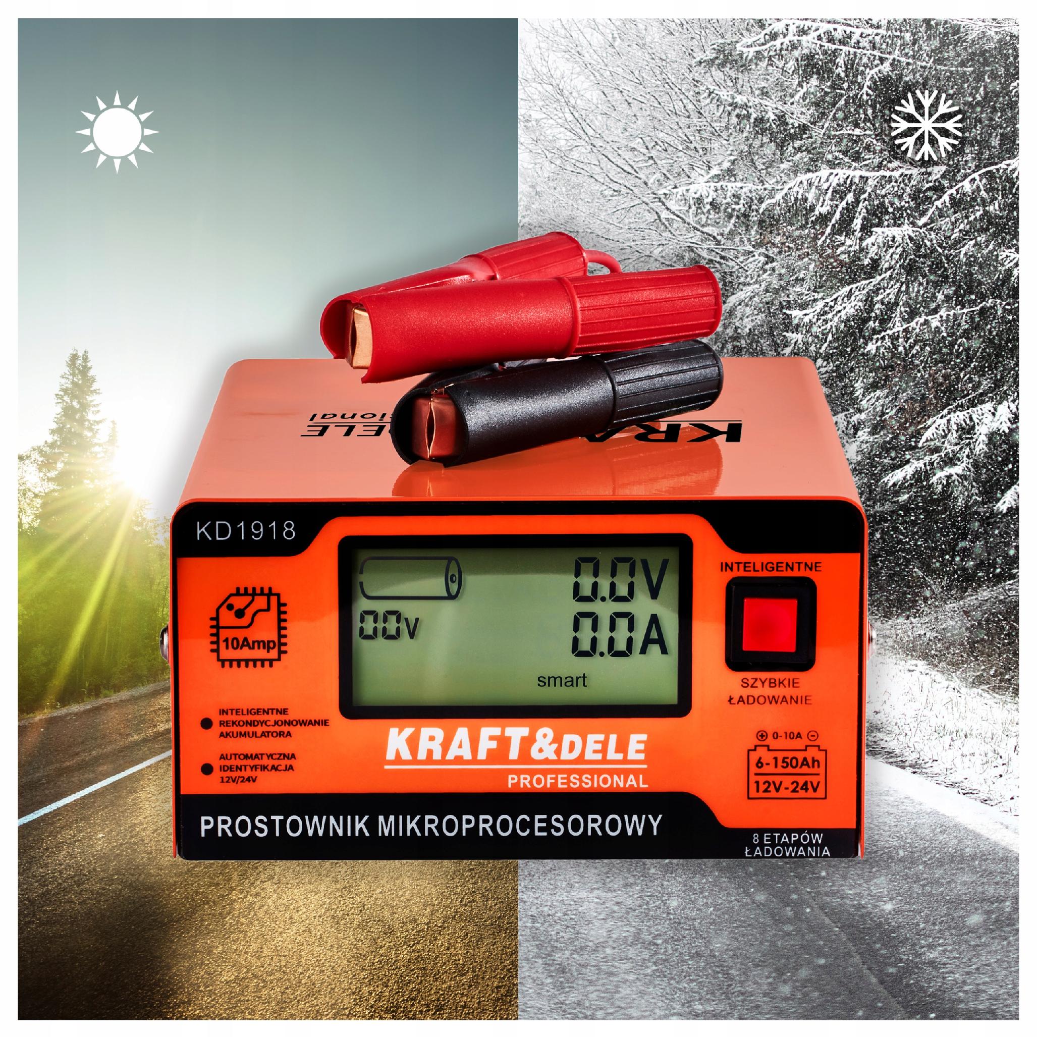 PROSTOWNIK MIKROPROCESOROWY AKUMULATOROWY ŁADOWARKA 10AMP 12/24V