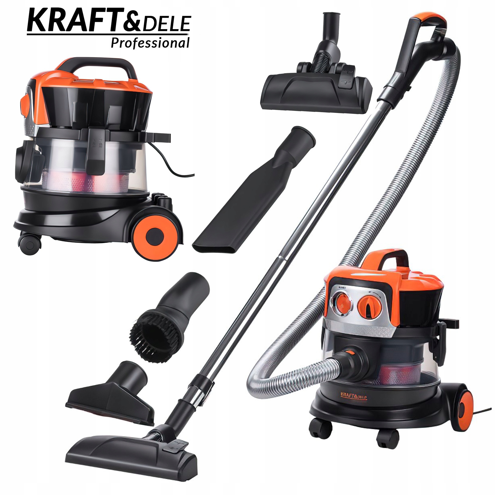 Odkurzacz Przemysłowy Bezworkowy na Sucho 2000W 9L 230V Kraft&Dele