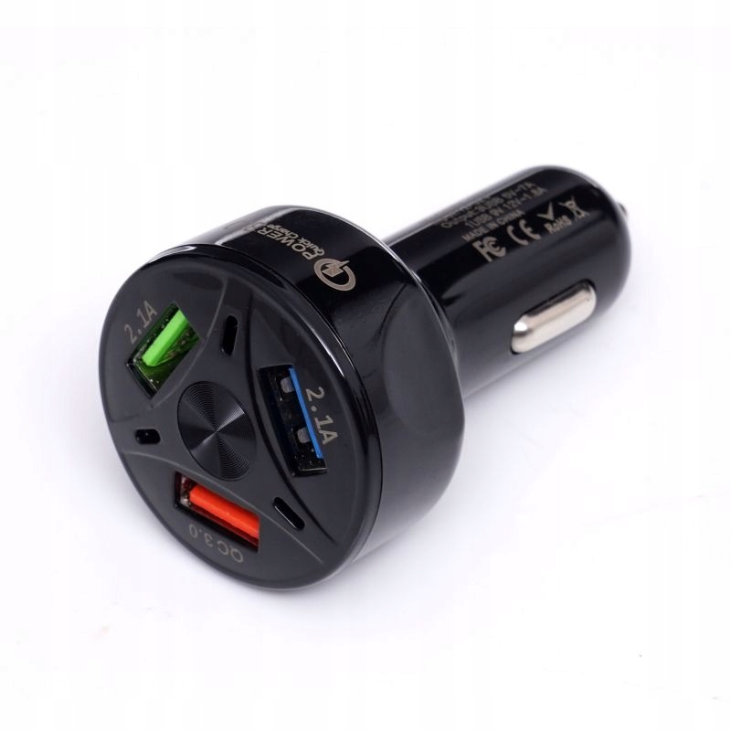 ŁADOWARKA SAMOCHODOWA QUICK CHARGE 3 PORTY USB LED KD1238