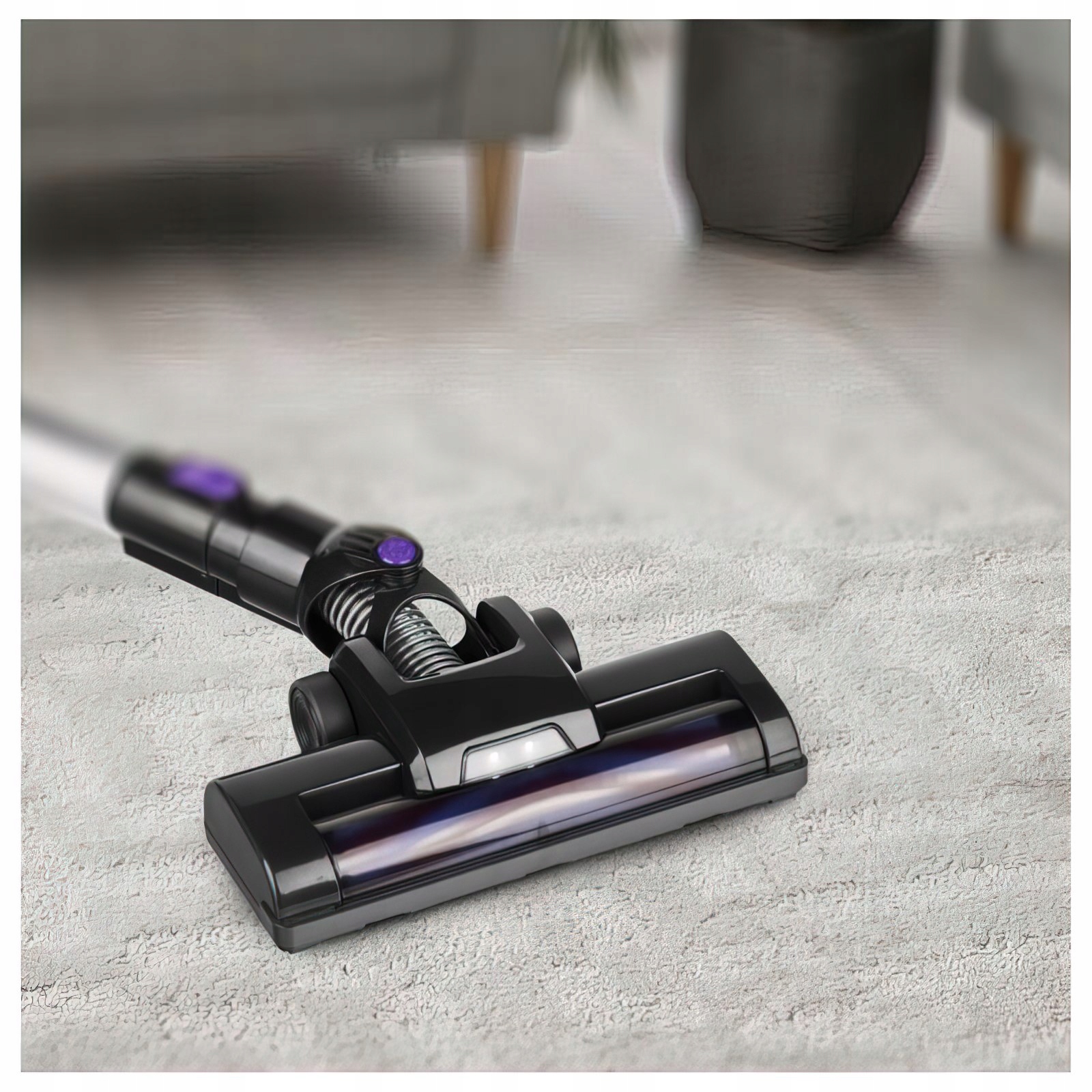 Bezprzewodowy Odkurzacz Pionowy LED 0,8L Fioletowy 2200mAh Kraft&Dele