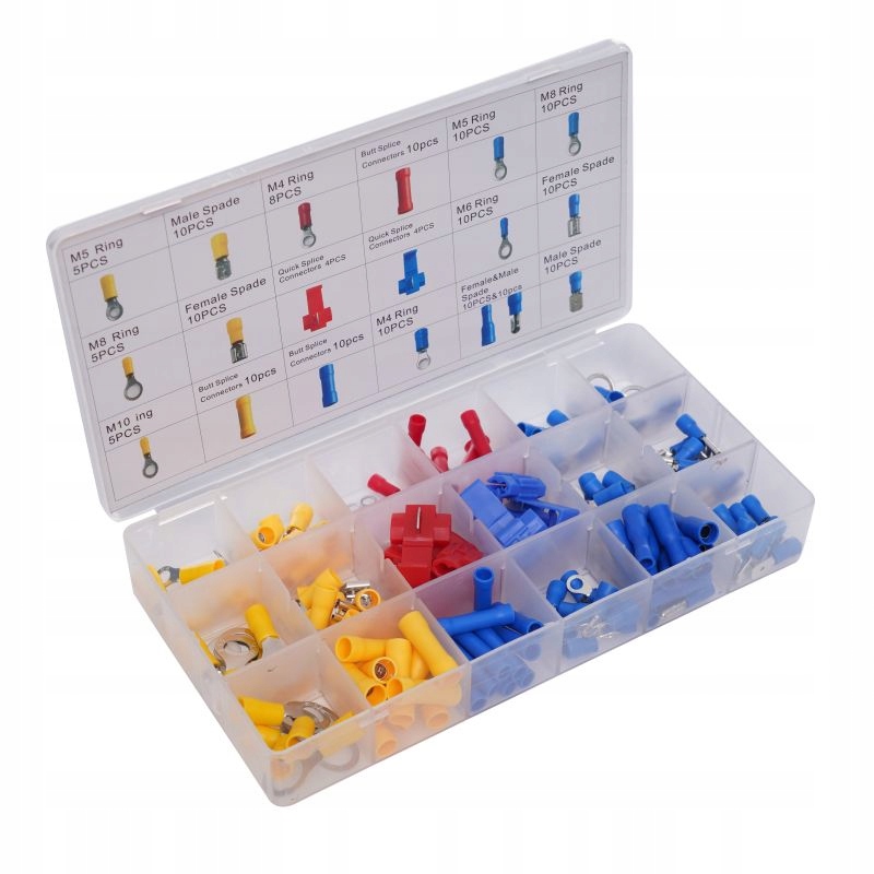 KONEKTORY IZOLOWANE ZESTAW KONEKTORÓW W POJEMNIKU 160 SZTUK KRAFT&DELE