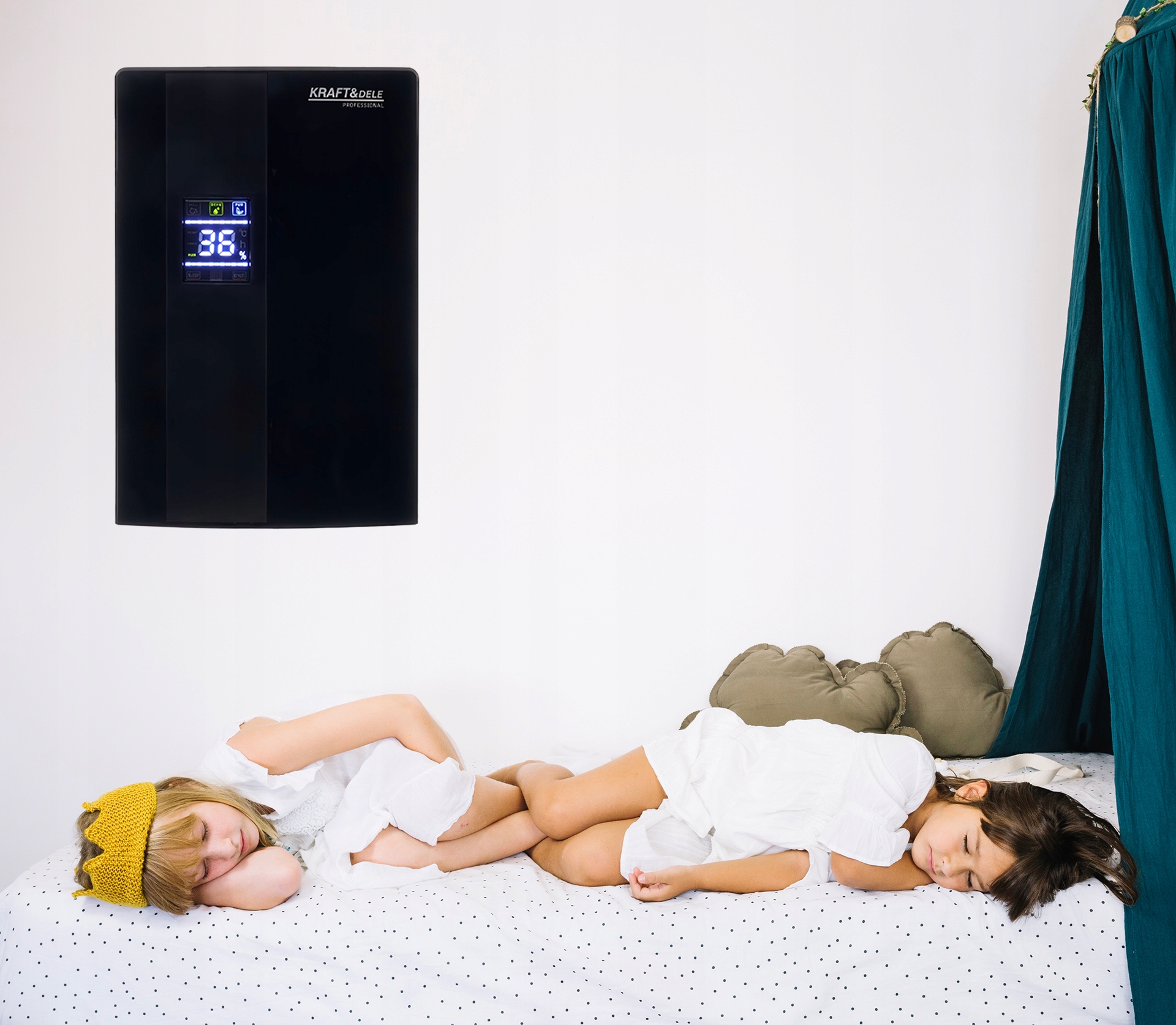 Osuszacz Powietrza Czarny 120W 2000ml 700ml/24h LCD Pilot Kraft&Dele