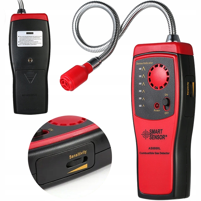 DETEKTOR CZUJNIK GAZU ZIEMNEGO LPG WYKRYWACZ GAZÓW SONDA PROPAN METAN