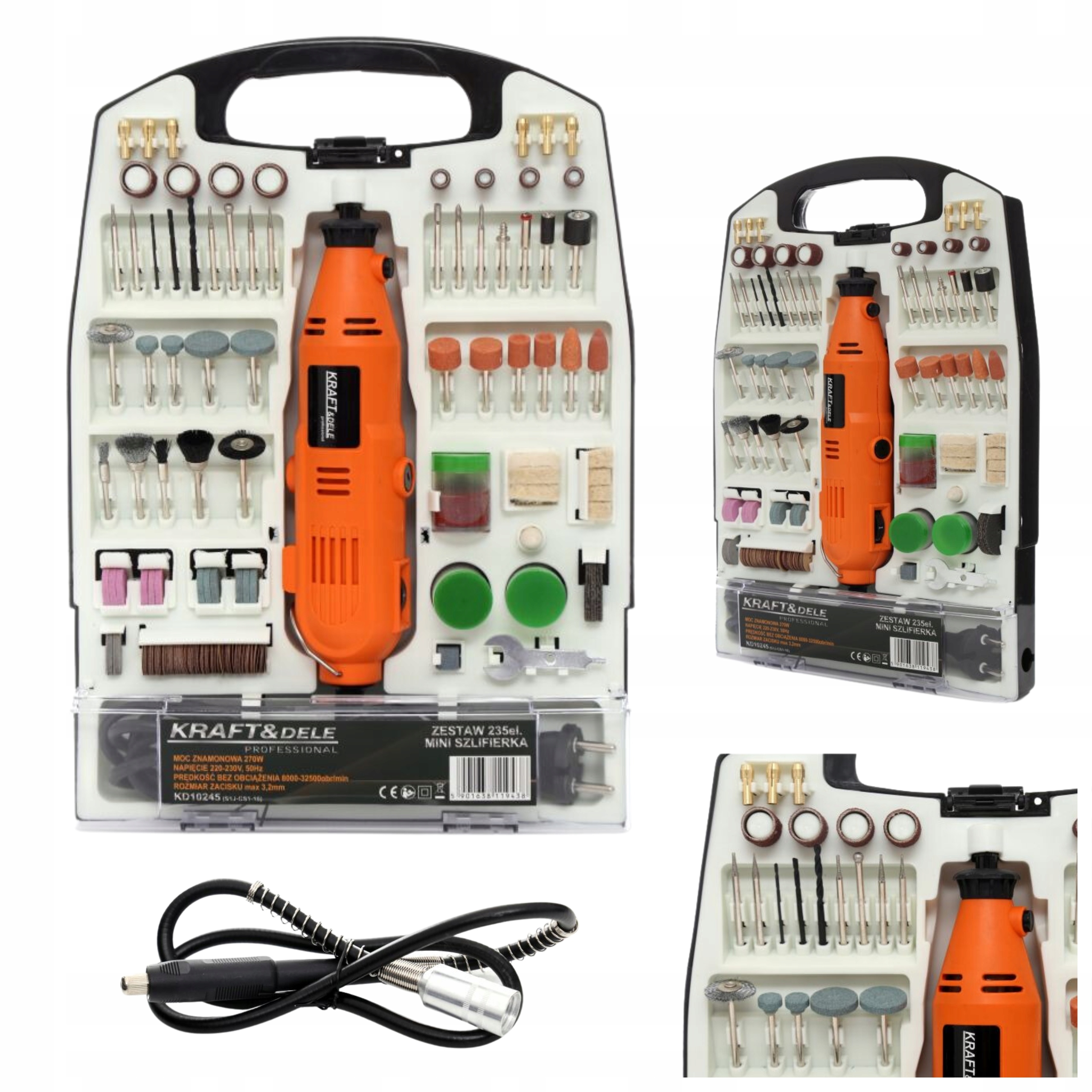 MULTISZLIFIERKA MINI-SZLIFIERKA ZESTAW 235 el.