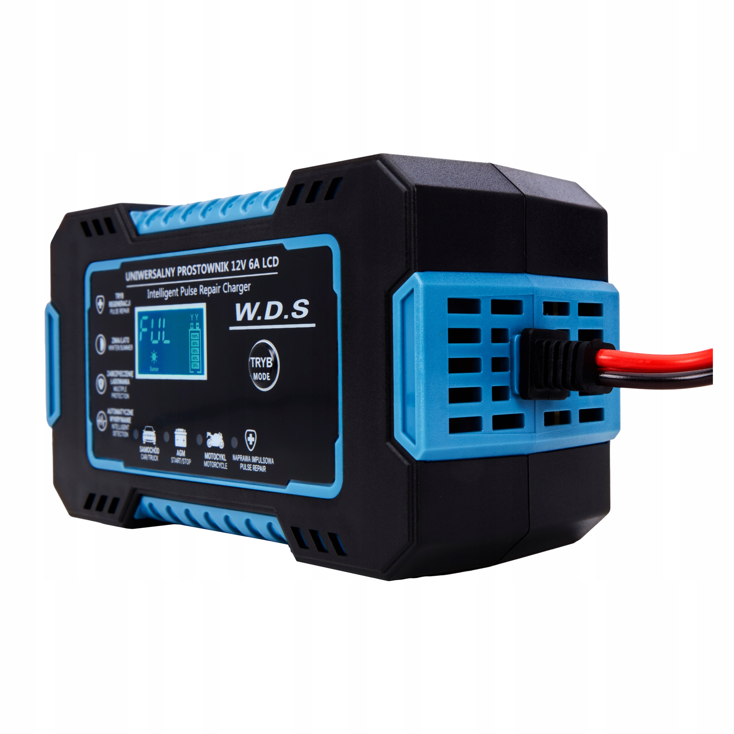 PROSTOWNIK AKUMULATOROWY AUTOMATYCZNY FUNKCJA NAPRAWY 12V ŁADOWARKA 6A