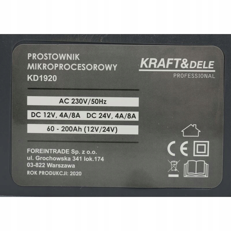 Kraft Dele KD1920 Prostownik Mikroprocesorowy 12V/24V 60-200Ah