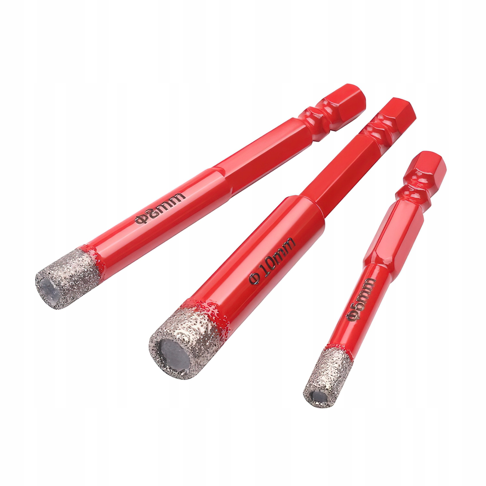 Zestaw Otwornic Wierteł Diamentowych Gresu 3 Sztuki HEX 6/8/10mm Kraft&Dele