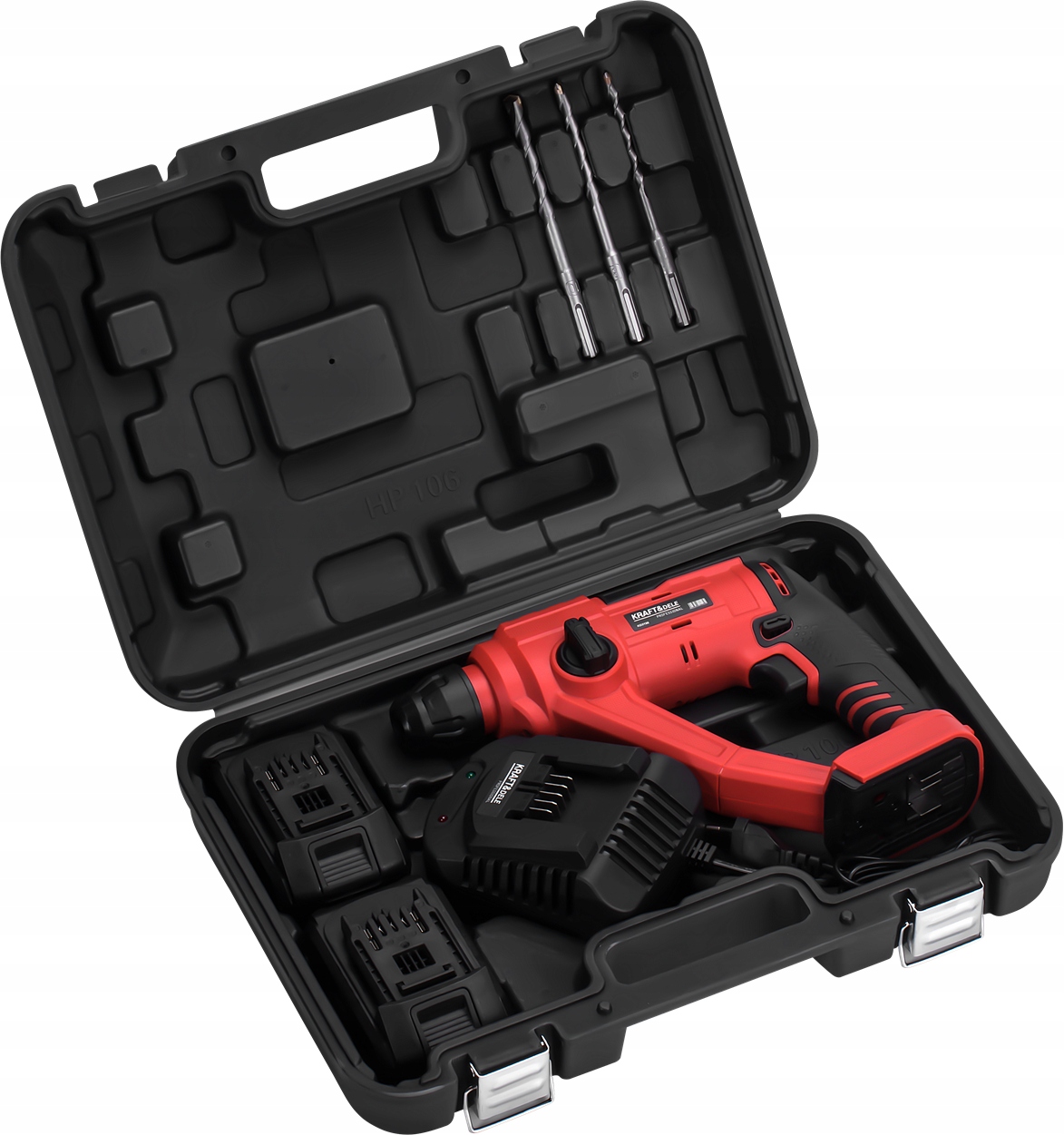 Młot Udarowy Bezszczotkowy 21V SDS Plus Akumulatorowy 2x 4Ah 2J Kraft&Dele