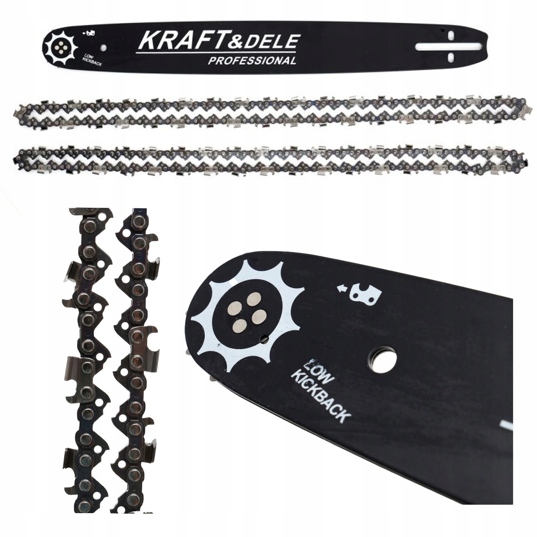 Prowadnica 16"/40cm + 2 łańcuchy do Piły Kraft&Dele KD10152