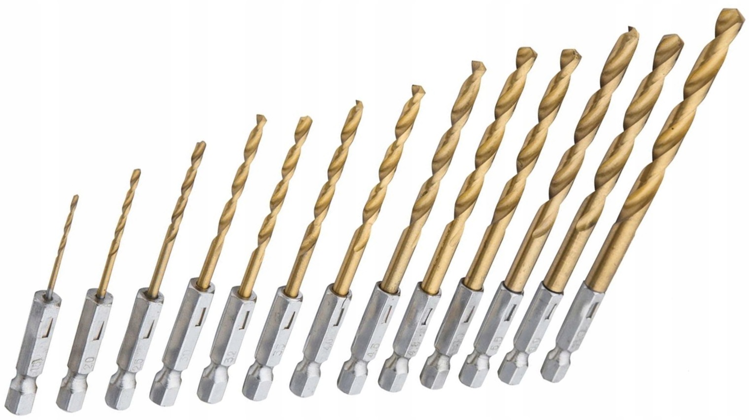 WIERTŁA TYTANOWE DO METALU BETONU ZESTAW HSS 13SZT
