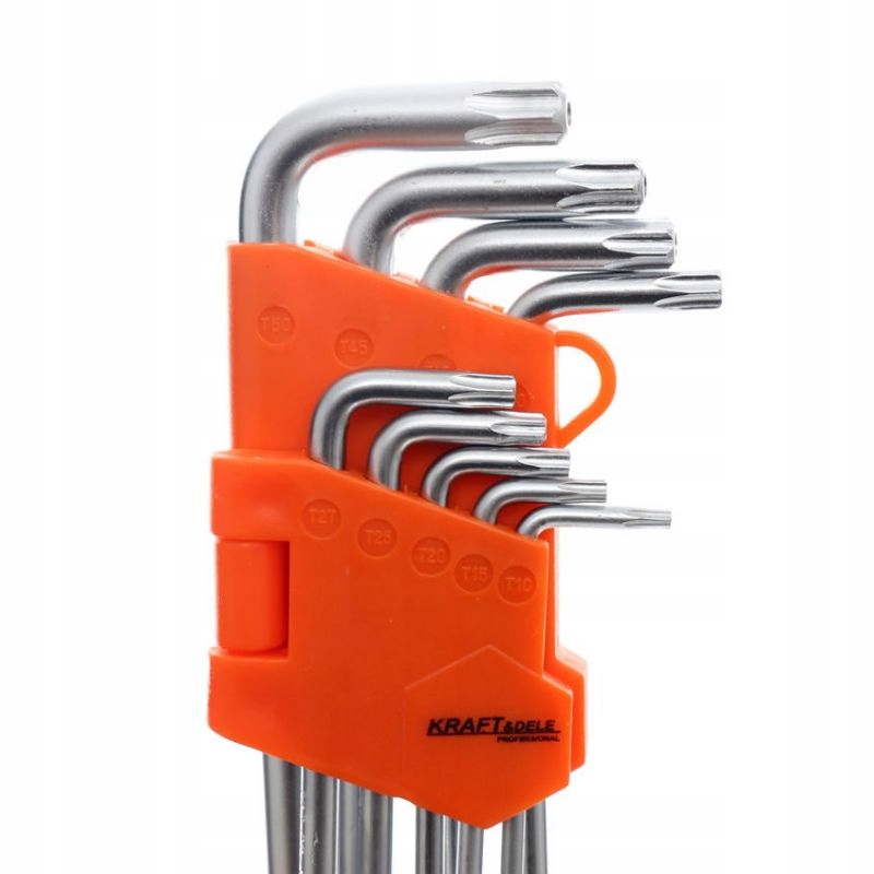 KLUCZE TORX IMBUSOWE 9 ELEMENTÓW IMBUSY ZESTAW KLUCZY T10-T50 KD10295