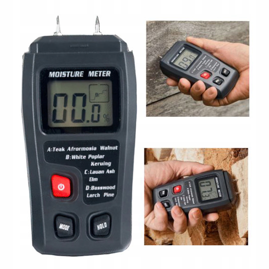 Miernik Tester Wilgotności Drewna LCD Kraft&Dele