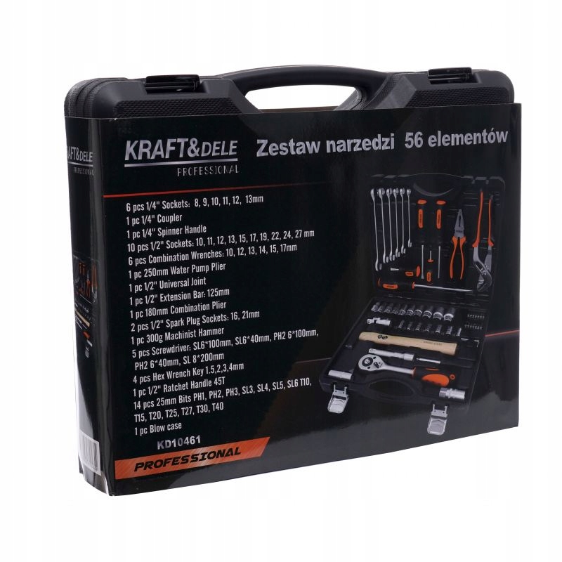 ZESTAW KLUCZY I NARZĘDZI WALIZKA 56 ELEMENTÓW