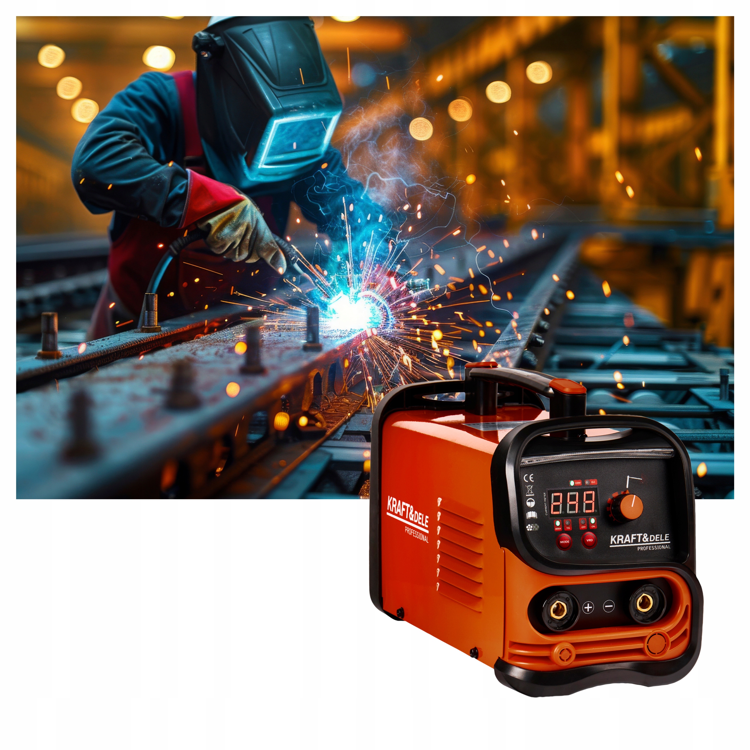 SPAWARKA INWERTOROWA INWERTEROWA MMA TIG LCD 330A IGBT HOT START ANTI STICK