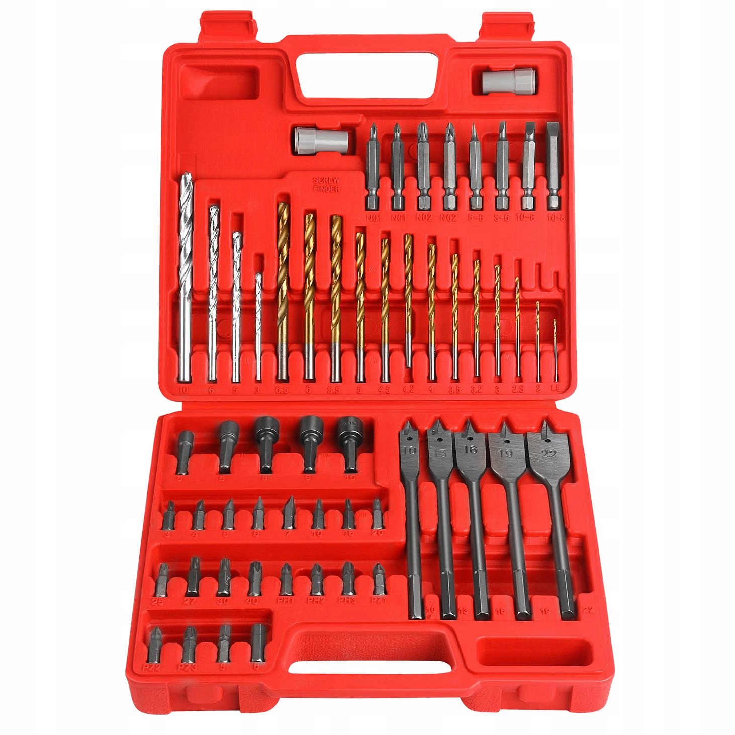 Zestaw Wierteł i Bitów Nasadek Wkrętarki Wiertarki 57 Elementów Kraft&Dele