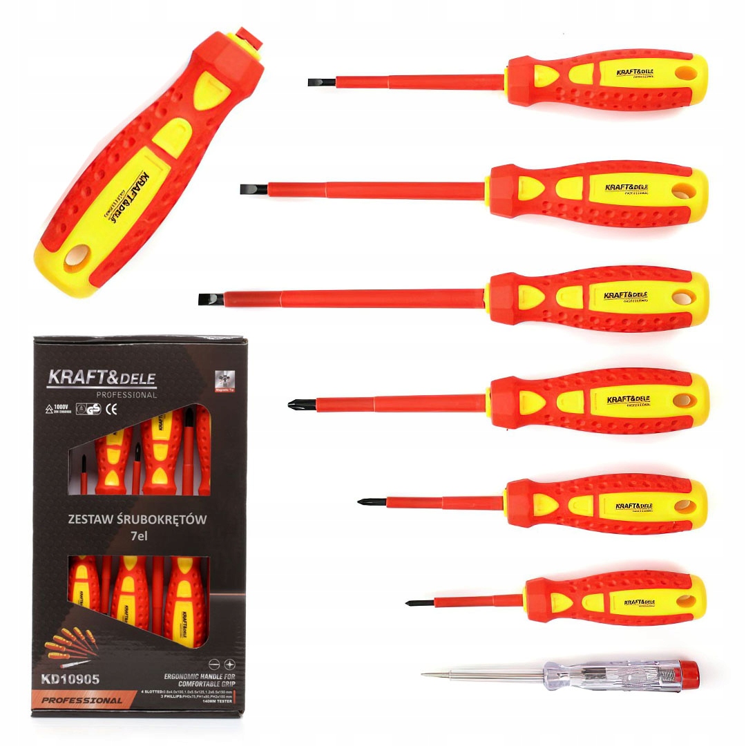 Zestaw Wkrętaków Elektrycznych Izolowanych 7 Elementów Kraft&Dele