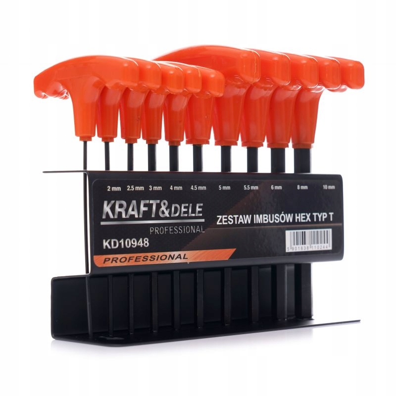 ZESTAW KLUCZE IMBUSOWE IMBUSY 2-10MM SZEŚCIOKĄTNE 10 ELEMENTÓW KD10948