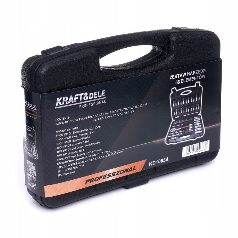 ZESTAW NARZĘDZI WALIZKA 56 ELEMENTÓW KD10834